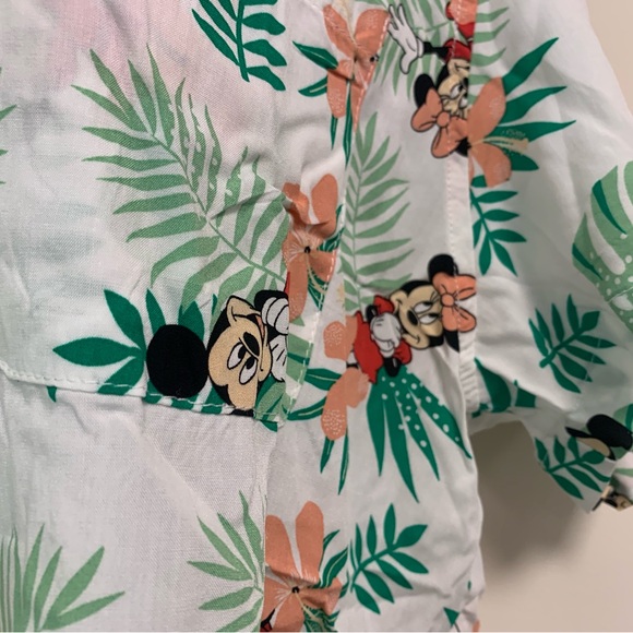Disney Mickey Mouse Minnie Mouse Hawaiian Button Down Shirt Adult Women’s X-L - Picture 4 of 11